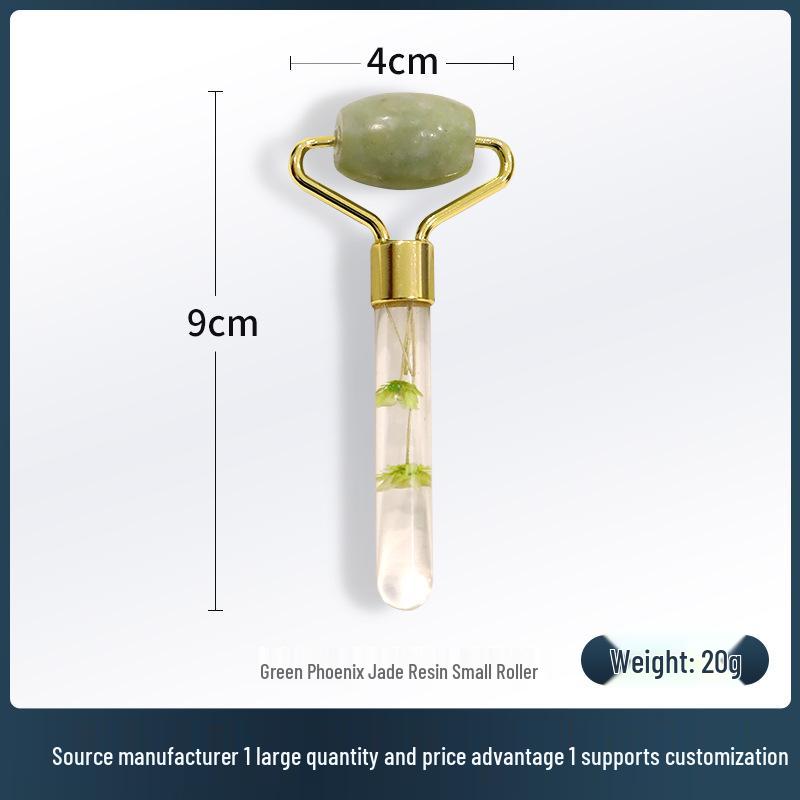 White Jade Resin Handle Eye Massage Roller
