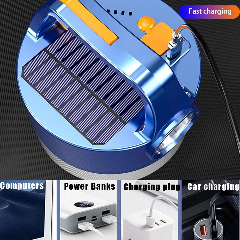Powerful Camping Lights Solar LED USB Rechargeable Flashlight Outdoor Remote Bulb Tent Lantern Fishing Emergency Light Tourism