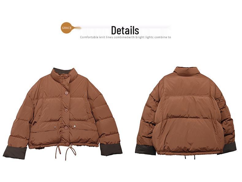 Women's 2024 New Style Thickened Down Jacket - Short, Loose, Petite Fit, White Duck Down, Warm Mom Fashion Coat