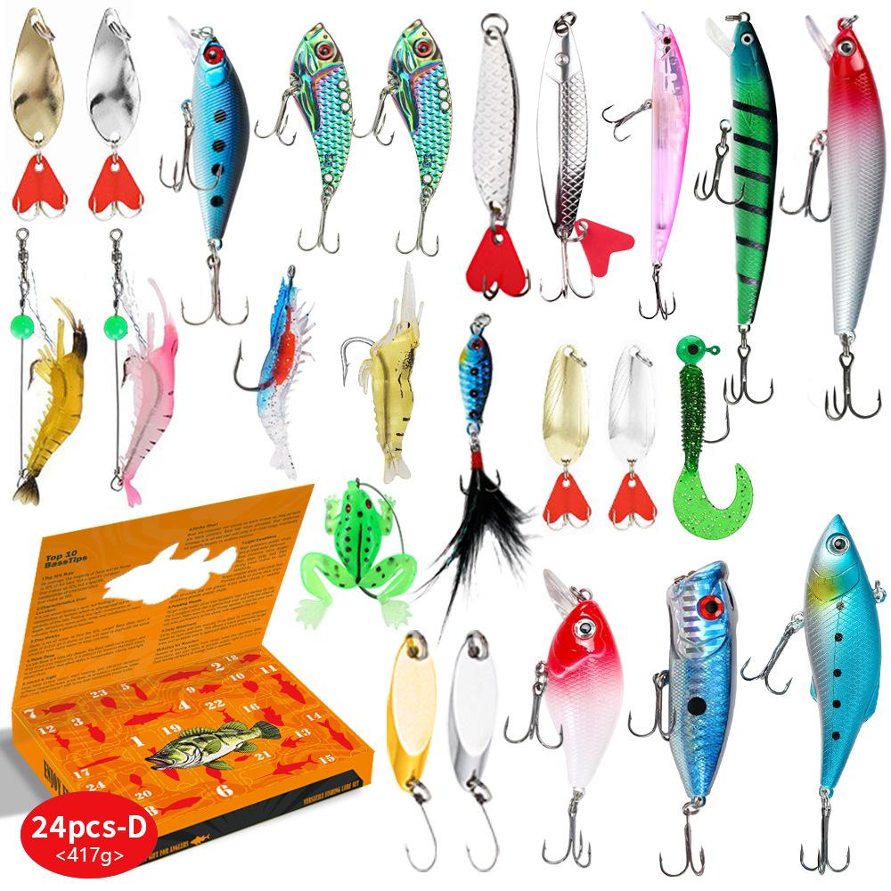 

Christmas Creative 24 Pieces Luya Blind Box Set Luya Bait Sequins Mino Pencil Fishing Gift