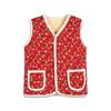 Floral Quilted Sherpa Warm Vest – Trending Korean Retro Style(RED)