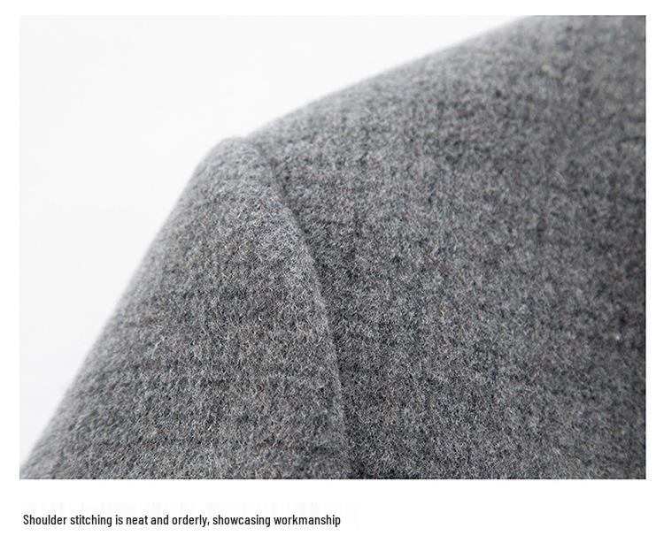 Men's Stylish Double-Sided Cashmere Coat: Modern Lapel Wool Jacket for Young and Middle-Aged