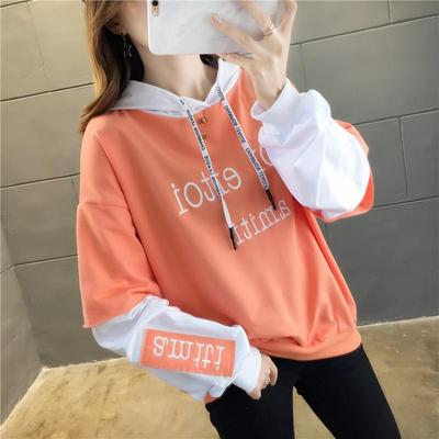 Cotton Tops Shirt Female Embroidery Winter Hoodies Women Sweatshirt Letter Casual Harajuku Oversized Top