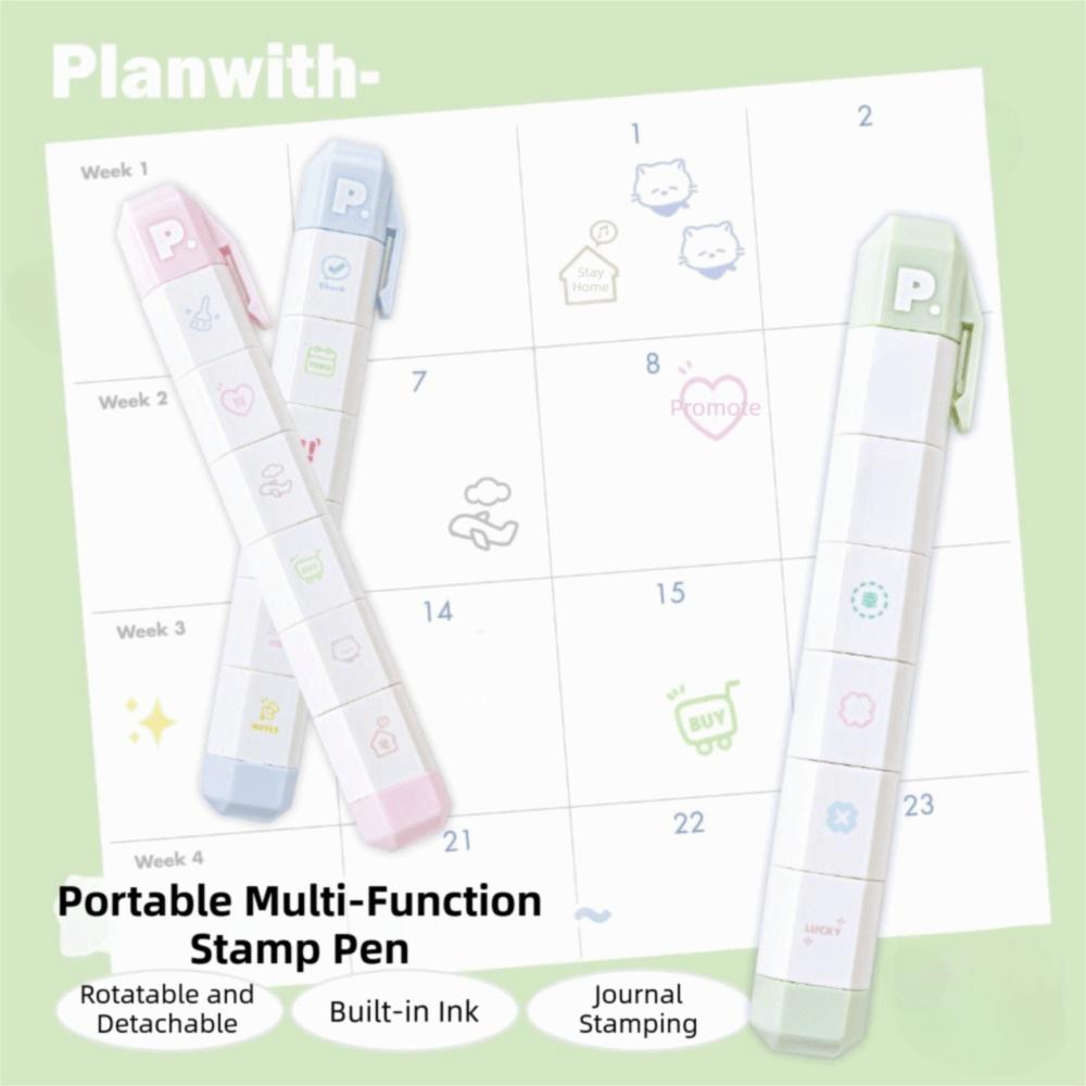 Tecknad sigillpenna självbläckande dagbokssigill söt att-göra-lista journalstämpel barngåva skolbrevpapper
