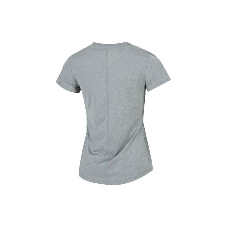 Nike Dri-FIT One Solid Logo Sports Casual Breathable Quick-Dry Fitted Crew Neck Short Sleeve T-Shirt Women Tops Gray DD0627-073