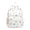 Schoolbag cute cartoon print casual backpack Korean version ins Harajuku versatile soft girl schoolbag large capacity lightweight backpack