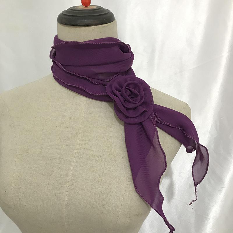 26 Colors Decorative Headscarf Solid  Pink Rose Knitted Scarf Shawl Shawl Flower Sunscreen Headscarf Ladies Office Scarf