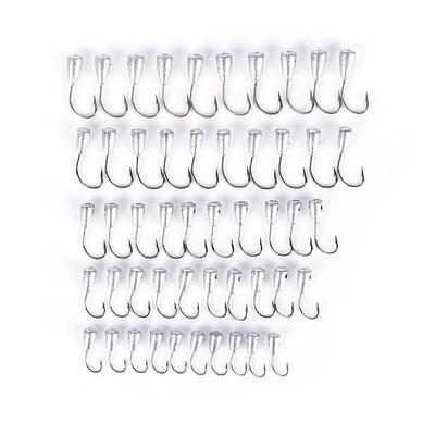 10/50X Overturned Hook Titanium Tungsten Barbed Fishhook Tin Jig Head Stand Hook