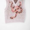 2025 Spring Women's European & American V-Neck Jacquard Knit Vest Top