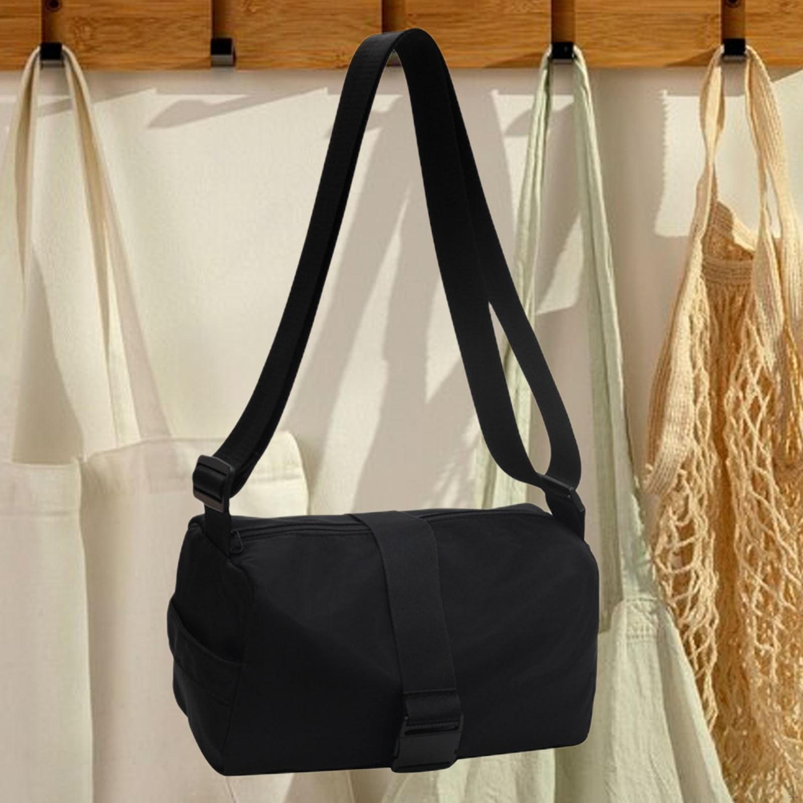 

Спортивная сумка через плечо для тренажерного зала, подарочная сумка на молнии, женская сумка через плечо для предметов первой необходимости чёрный