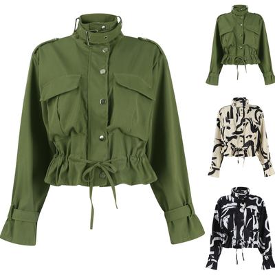 Fashion  And Winter Printed Short Casual Jacket Women's Wear