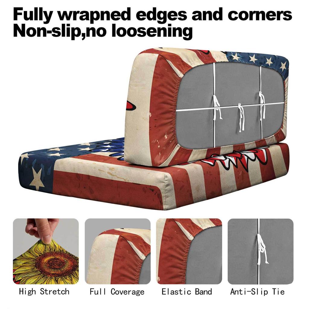 RV Camper Elastic Sofa Cover with Anti-Slip & Anti-Shedding Tie Rope