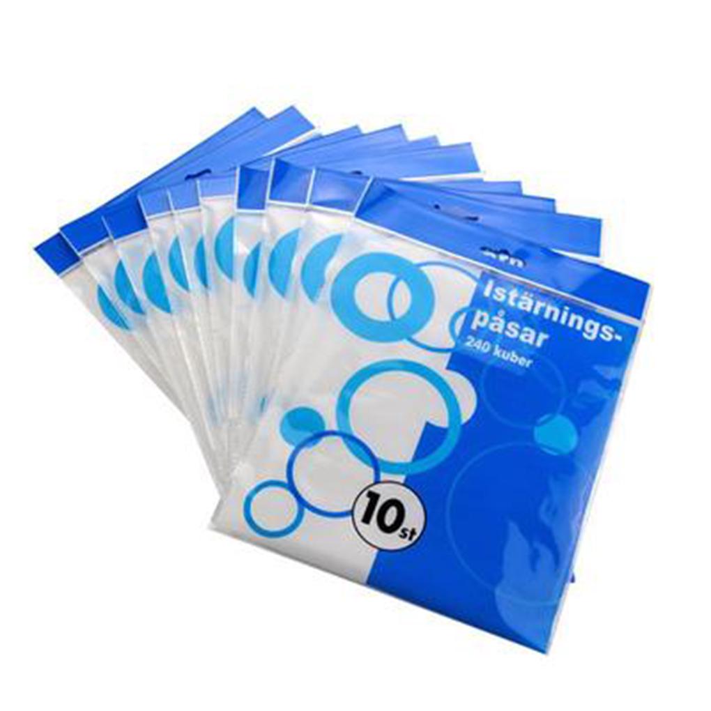 100 Disposable Ice Cube Bags Freezer Plastic BBQ Party Cubes Maker Tray