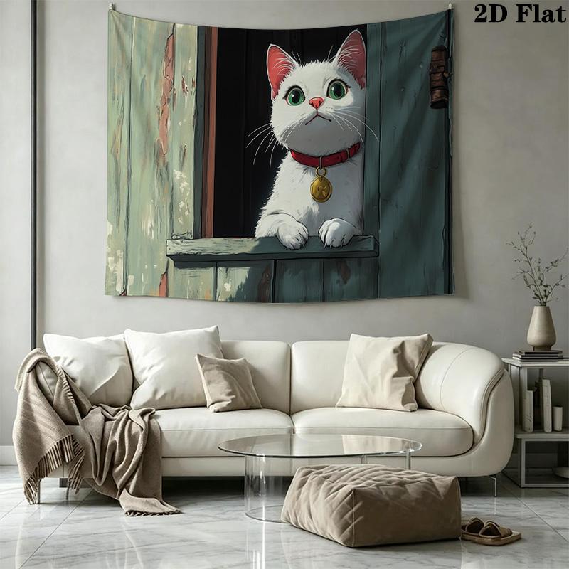 Little white cat pattern Pattern Home Decor Tapestry, Wall Hanging, Decorative RV Wall Cloth.XGT0914534