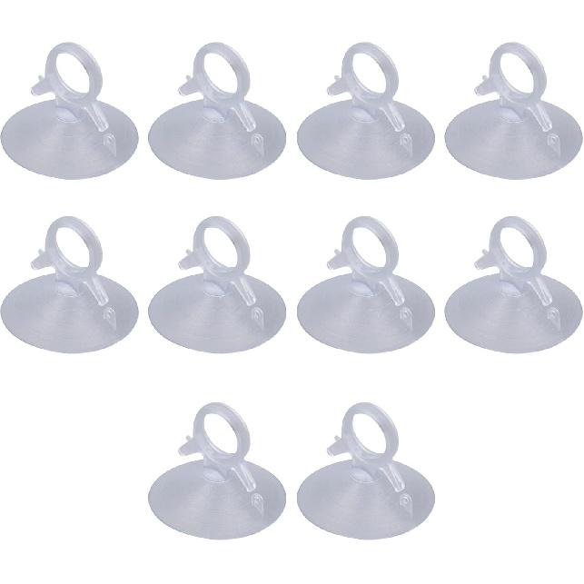 Sanpyl 10pcs PVC Mini Finger Buckle Sucker, Transparent Heavy Duty Suction Cup with Pull Ring Buckle, Portable Glass Puller for Solar Panel, Car, and