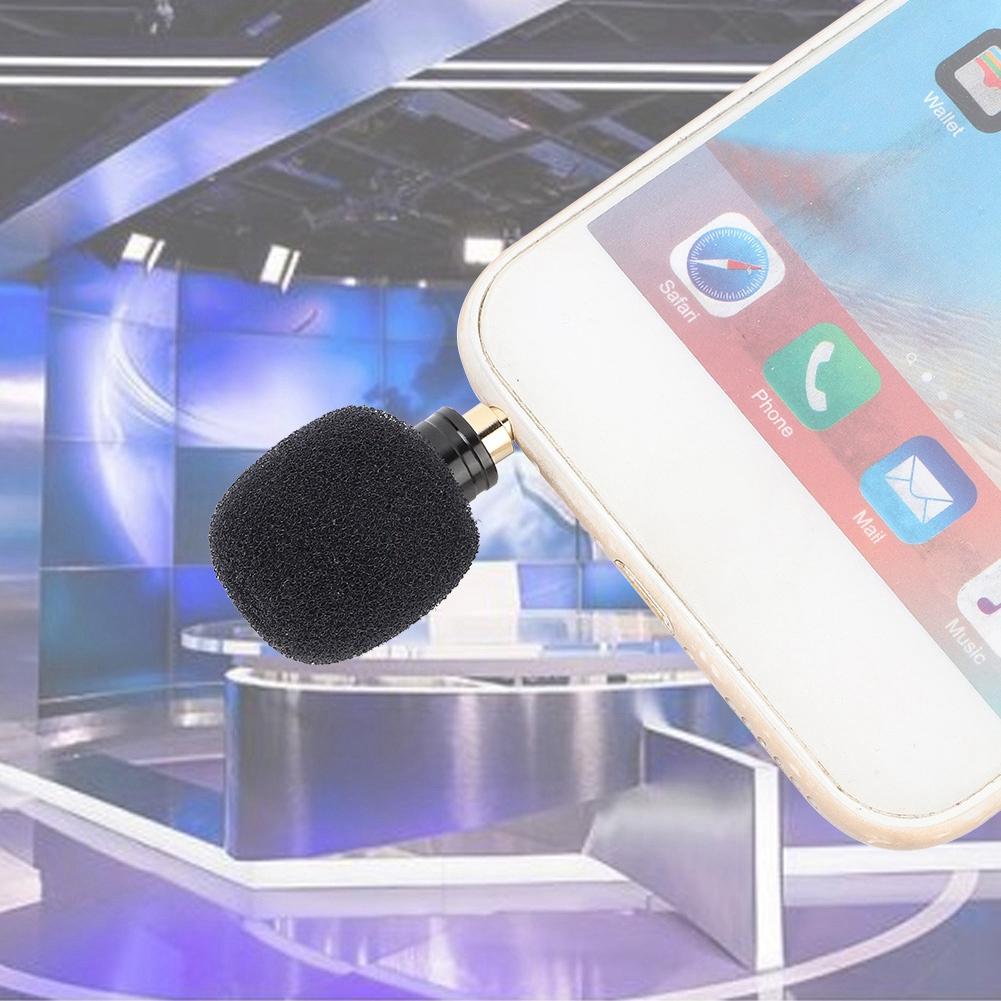 3.5mm Black Portable Mini Wireless Microphone for Mobile Phone Recording (Monoaural Plug)