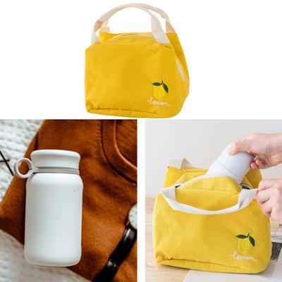 Portable Fruit Print Lunch Holder Bag with Handle Large Capacity Thermal Food Container with Aluminum Foils Lining