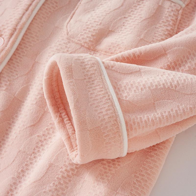 Herbst/Winter Sea Island Samt Partner-Pyjamas: Damen Warm & Herren Verdicktes Korallenfleece Hauskleidung