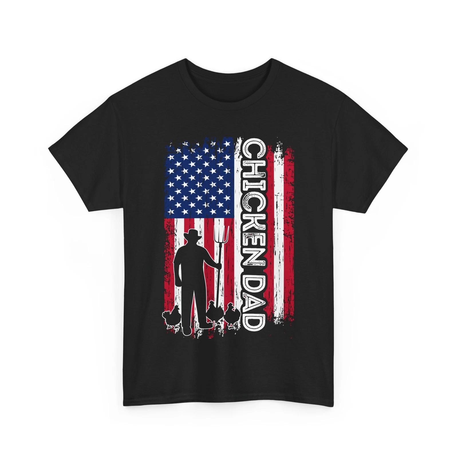 

Chicken Dad American Flag T shirt, Chicken Owner Dad Father s Day Vintage Shirt 4XL