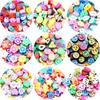 50pcs 10mm Mixed Colors Fruit Flower Animal Shape Clay Spacer Beads Polymer Clay Beads For Jewelry Making DIY Accessories 