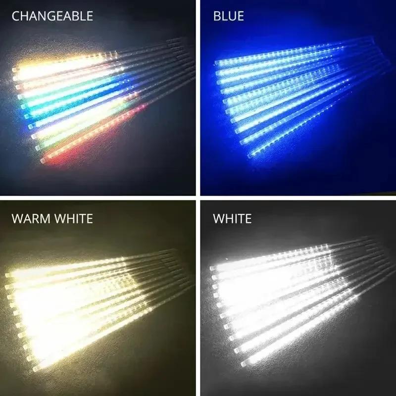 LED Meteor Shower Lights 2PC Outdoor Waterproof Fairy Garland String Light For Christmas Holiday Party Garden Decor 30/50CM Lamp