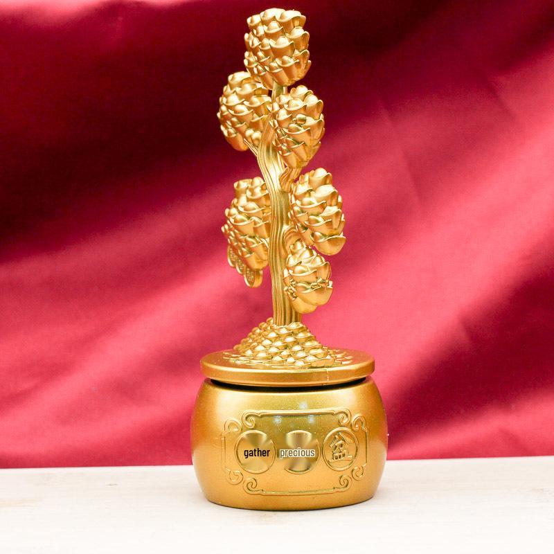 Yuanbao Money Tree Rotating Ornament - Wealth and Fortune Gift for Office or Shop Openings