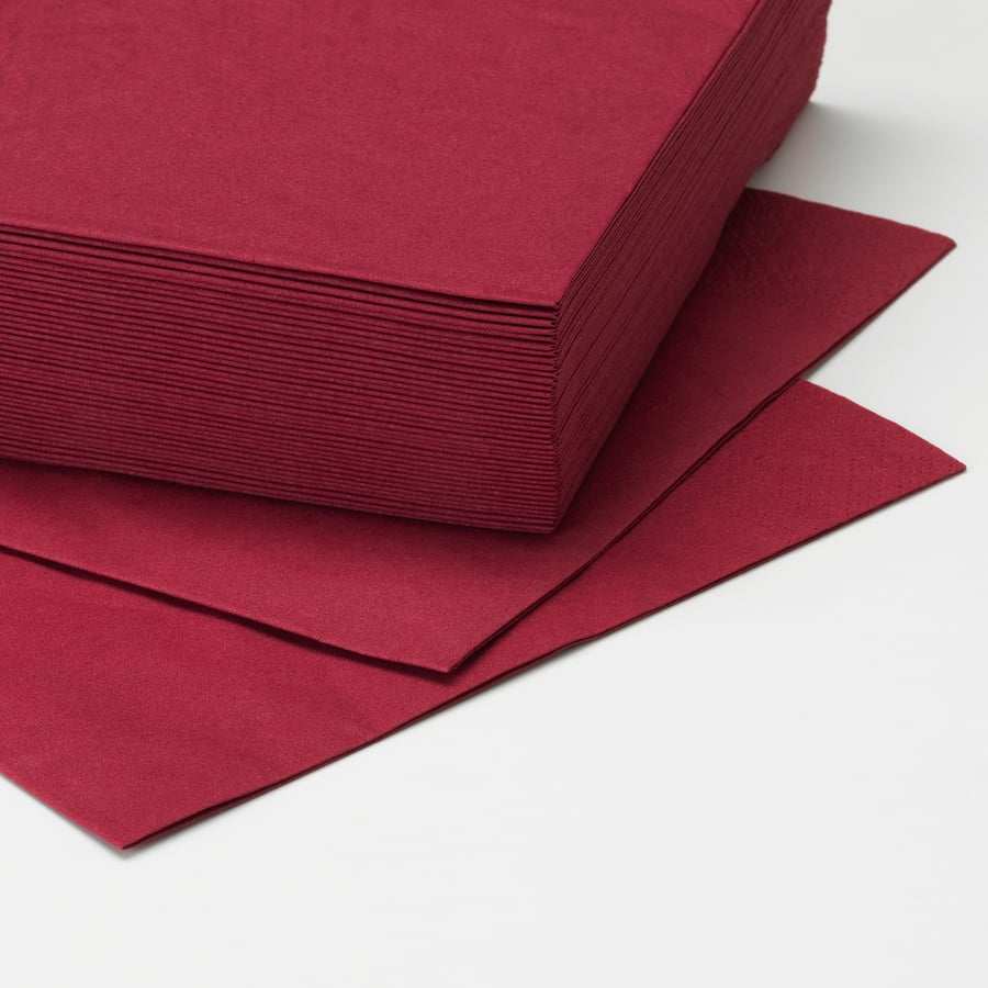 IKEA FANTASTISK Paper Napkin, Dark Red (100)