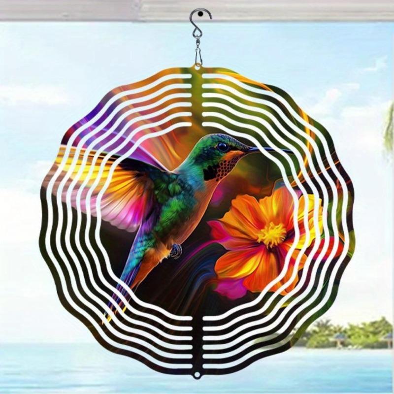 Reflective Steel Wind Spinner, Durable Outdoor Art for Patio Garden Decor