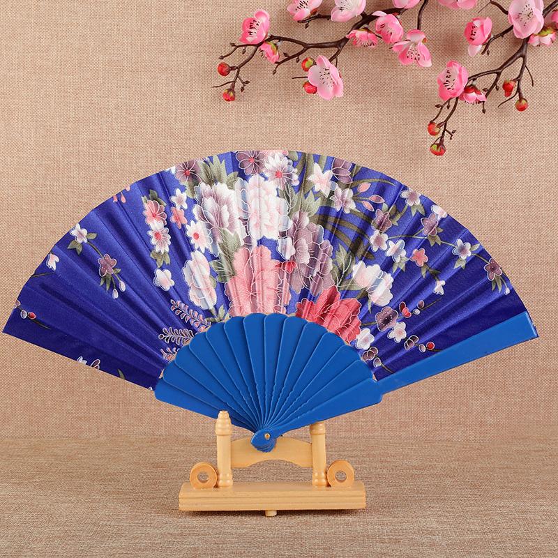 1 Stück Blumenmuster Vintage Chinesischer Stil Mode Tanzfächer Elegant & Luxuriös Handgehaltener Faltfächer Stanzdesign