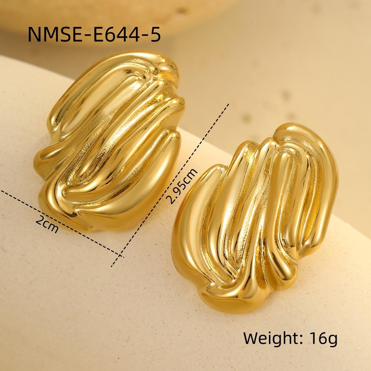 GEMCHIC Women s Minimalist Vertical Stripe Stud Earrings Fashion Stainless Steel Gold Plated Geometric Jewelry 18K