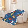 Colorful Airplane Blanket Soft Fleece Throw Kids Room Decor Aviation Theme Baby Gift Home Decoration