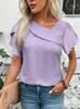 2023 Hot-Selling Women's Mesh Hollow Lotus Leaf Sleeve T-shirt
