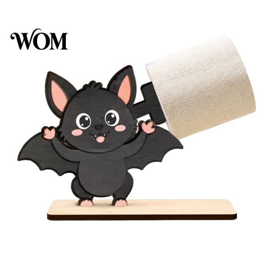 Halloween Paper Towel Holder 2Pcs Holder, Cartoon Animal Tabletop Roll Dispenser, Wooden Creative Holiday Desktop Decor Tissue Stand for Kitchen