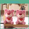 Entzückender rosa Plüschbär Schlüsselanhänger Niedlicher Erdbeer-Teddy Taschenanhänger für Mädchen