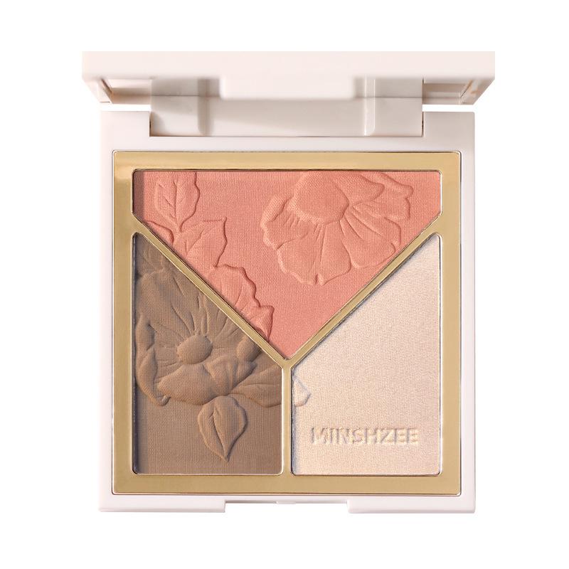 Mingxi Zhi All-in-One Highlighting & Contouring Palette: Shimmer, Matte, Shadow, Blush, Highlighter & Concealer.