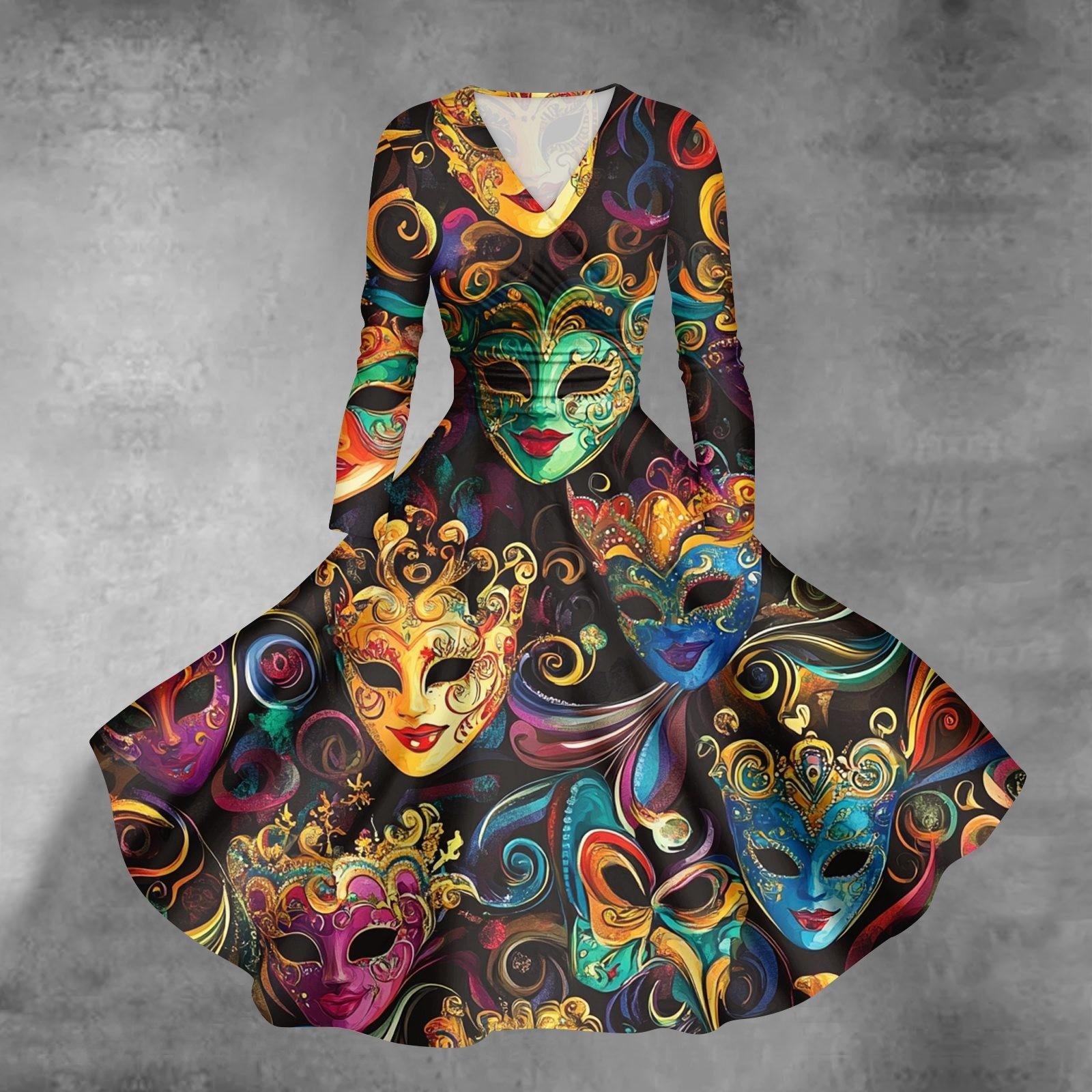 

Женское повседневное модное карнавальное платье с длинным рукавом и V-образным вырезом, сексуальное платье с карманами XL жёлтый