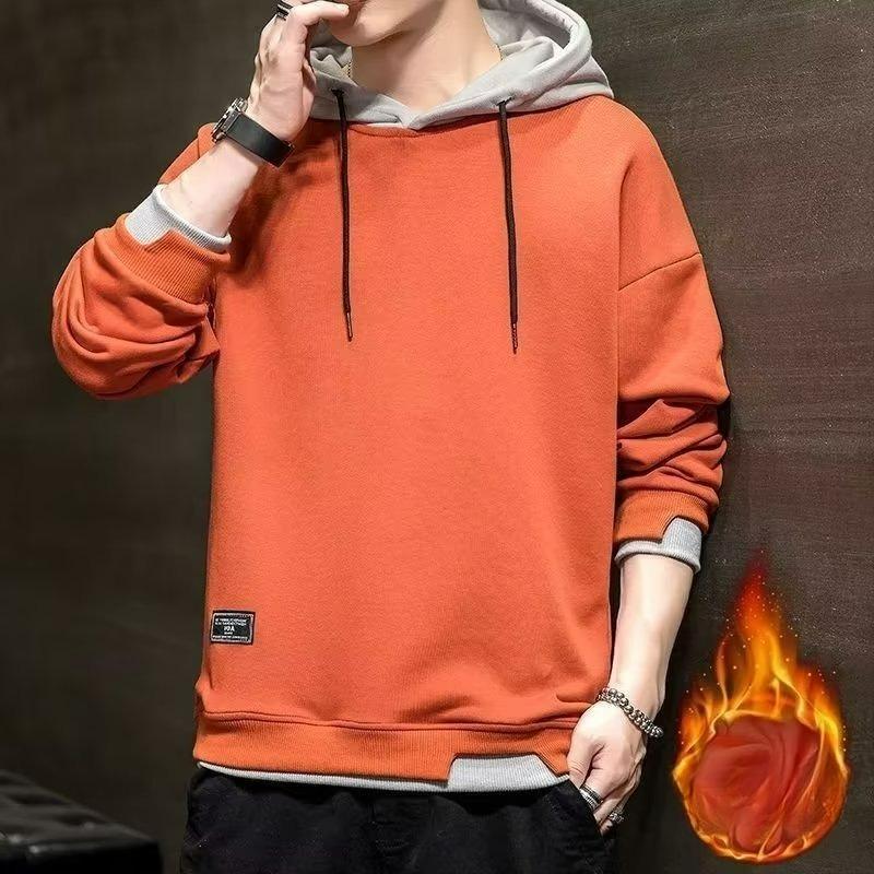 Fake Two-piece Loose Sweater Men's Trend Men's Autumn and Winter Loose Hooded Jacket