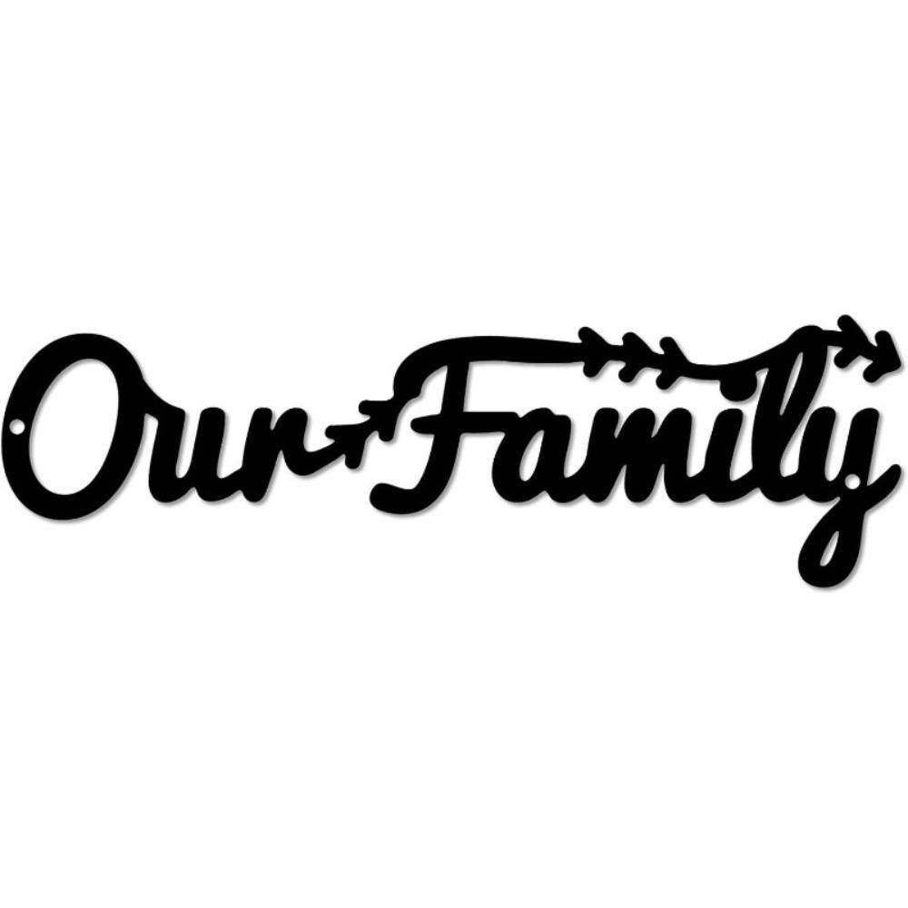 

Black Iron Family Word Metal Wall Art Sign, Cursive Sculpture for Balcony Garden Office Hotel Bedroom Housewarming Gift 11.8x3.6 inch