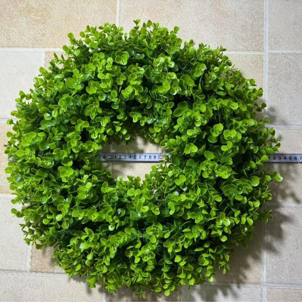 Simulation Of Frost Grass Vine Circle Bottom With Green Plants, Water Grass Vine Circle Flower Wreath