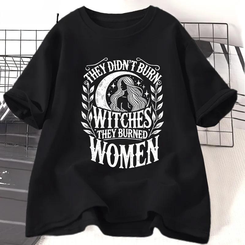 Vintage Feminist T Shirt Y2K Witch Graphic Tee They Didnt Burn Witches They Burned Women Unisex cheap clothing with free shipping
