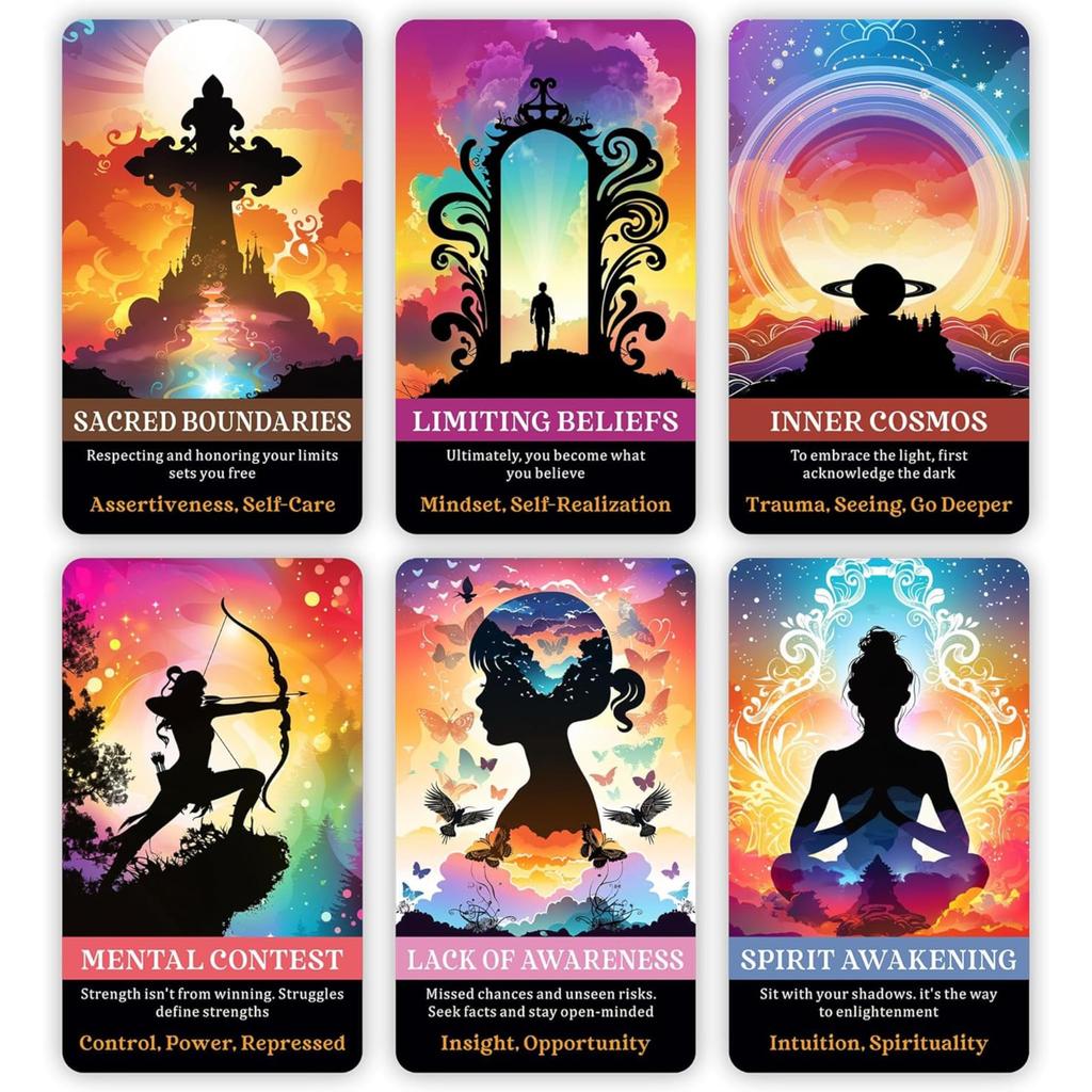 Schattenarbeit Orakel Innere Heilung Orakel Orakel Karmische Heilungsenergiekarten Karten, Deck, Anfänger Selbstreflexionsdeck, Klärung, [Produkt]