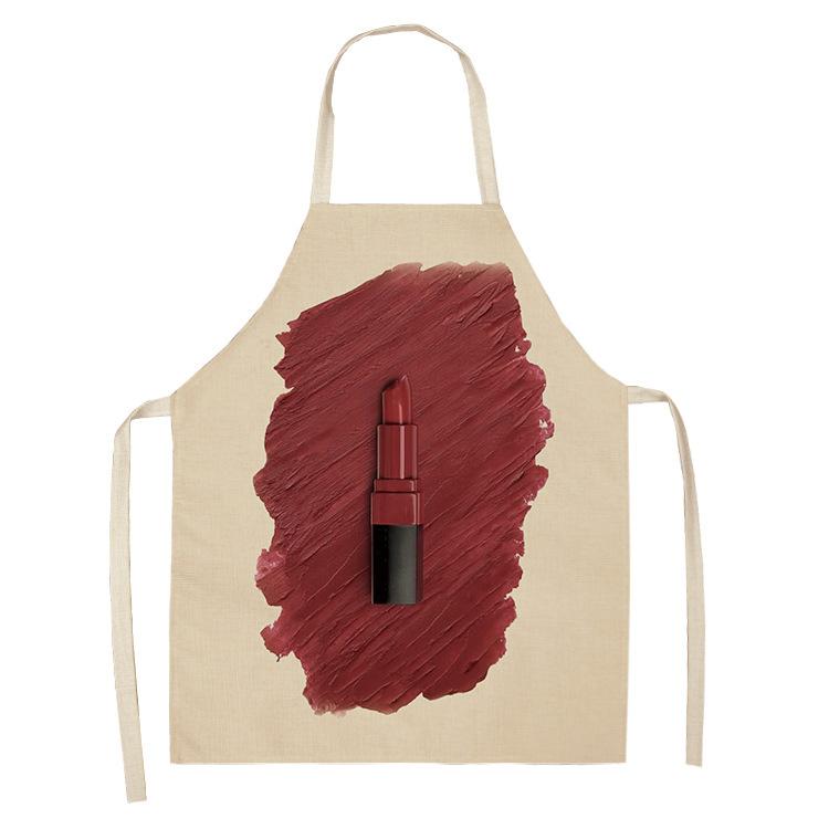 

Fashion Makeup Apron Lipstick Nail Polish Print, Kitchen Cooking Bib, Multiple Sizes Available 38X47cm(15X19in)