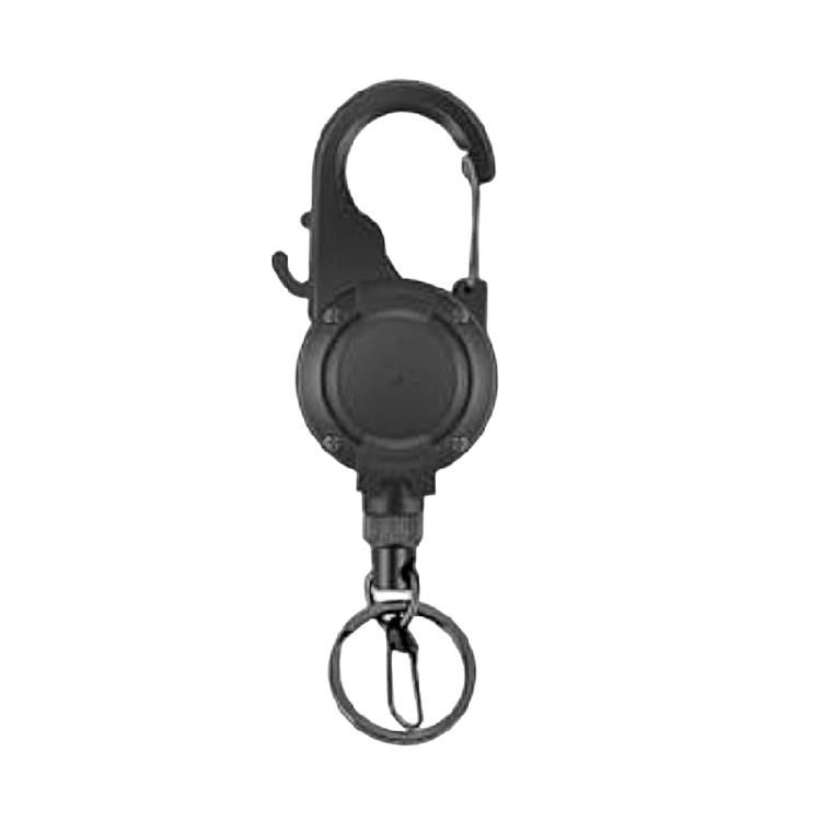 Retractable Keychain Badges Holder with 25.6inch Steel Retractable Cord Keychain Tool Steel Wire Rope Buckle Key Holder 1 чёрный