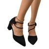 Foreign trade large size high heels women's 2025 new pointed thick heel women's shoes fashion bag head hollow fashion sandals women