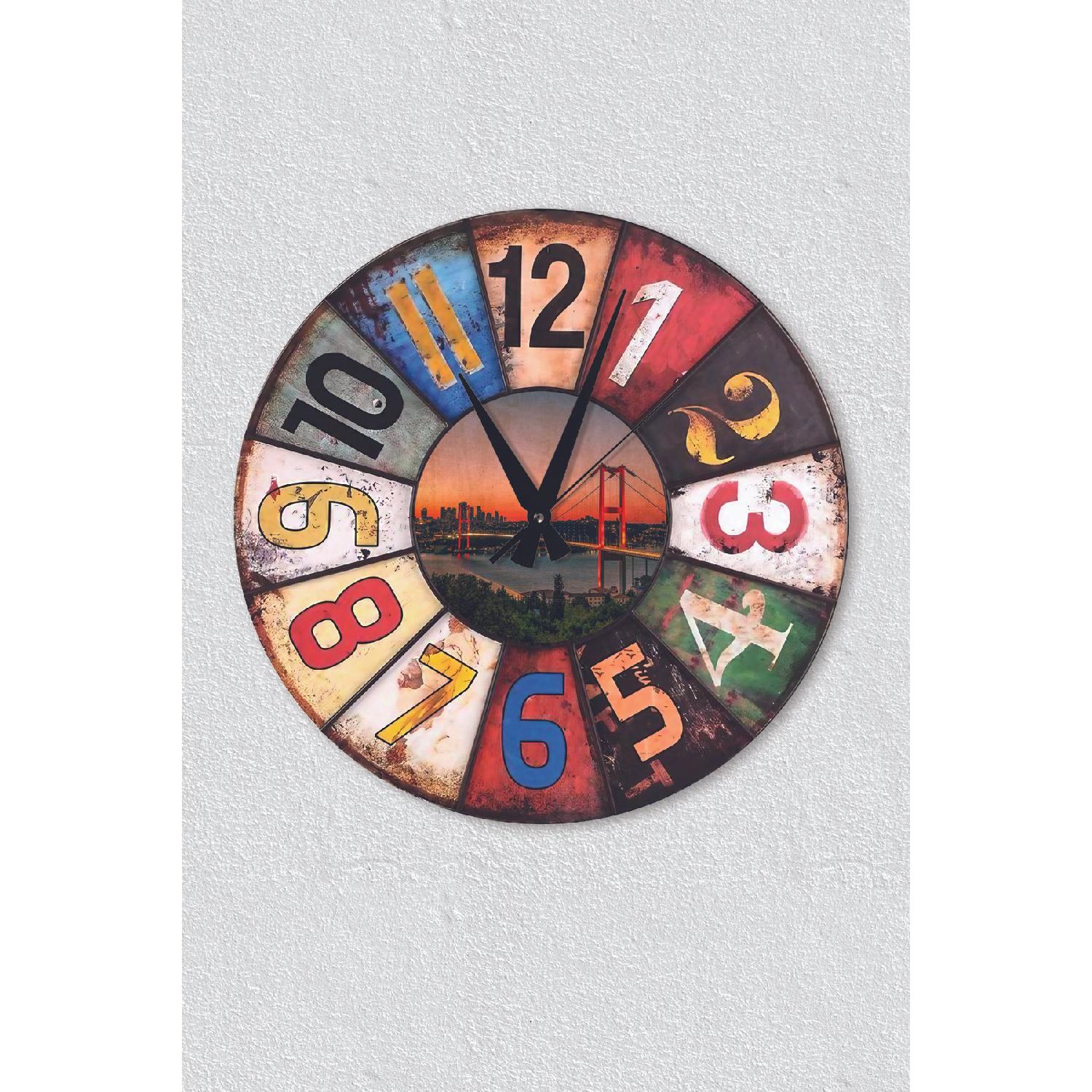 

Настенные часы с текстурным рисунком и видом на Стамбул чистый