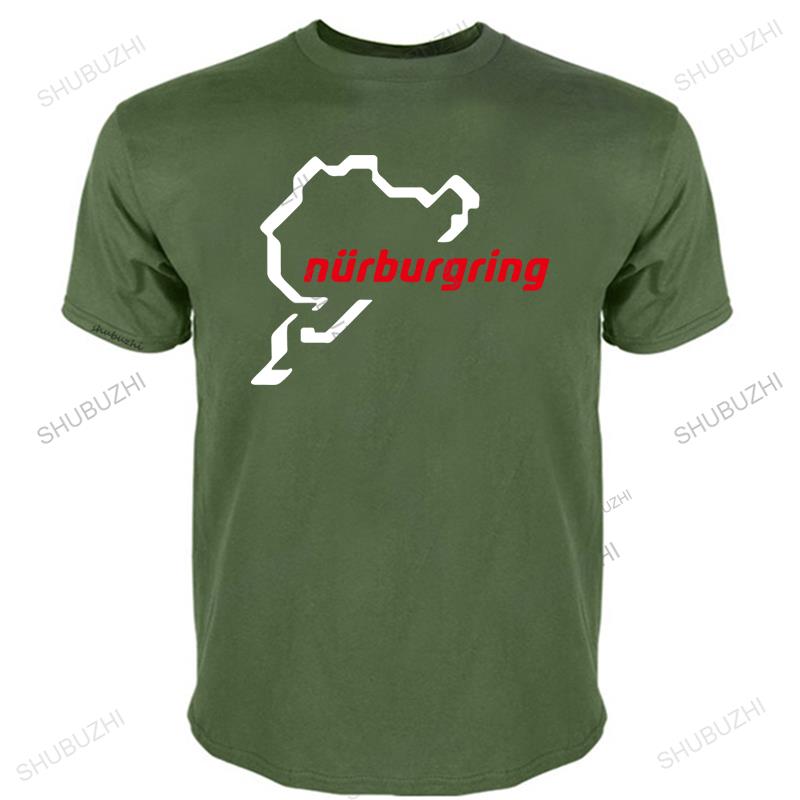 Unisex Luxus Baumwoll T-Shirt Unisex O-Ausschnitt T-Shirts Heißer Verkauf Klassisches Designauto Die Rennstrecke Nürburgring Lockere Oberteile Für Ihn Große Größen