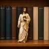 Religiöse Harzfiguren Jesus liest Buch Figur, Kleine Statue für Bücherregal Kaminsims Gebet Innen Kaminsims Tischdeko Nischen-Dekoration,