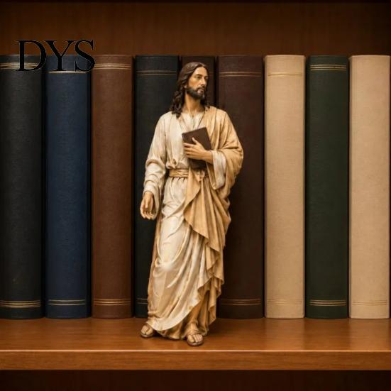 Religiöse Harzfiguren Jesus liest Buch Figur, Kleine Statue für Bücherregal Kaminsims Gebet Innen Kaminsims Tischdeko Nischen-Dekoration,