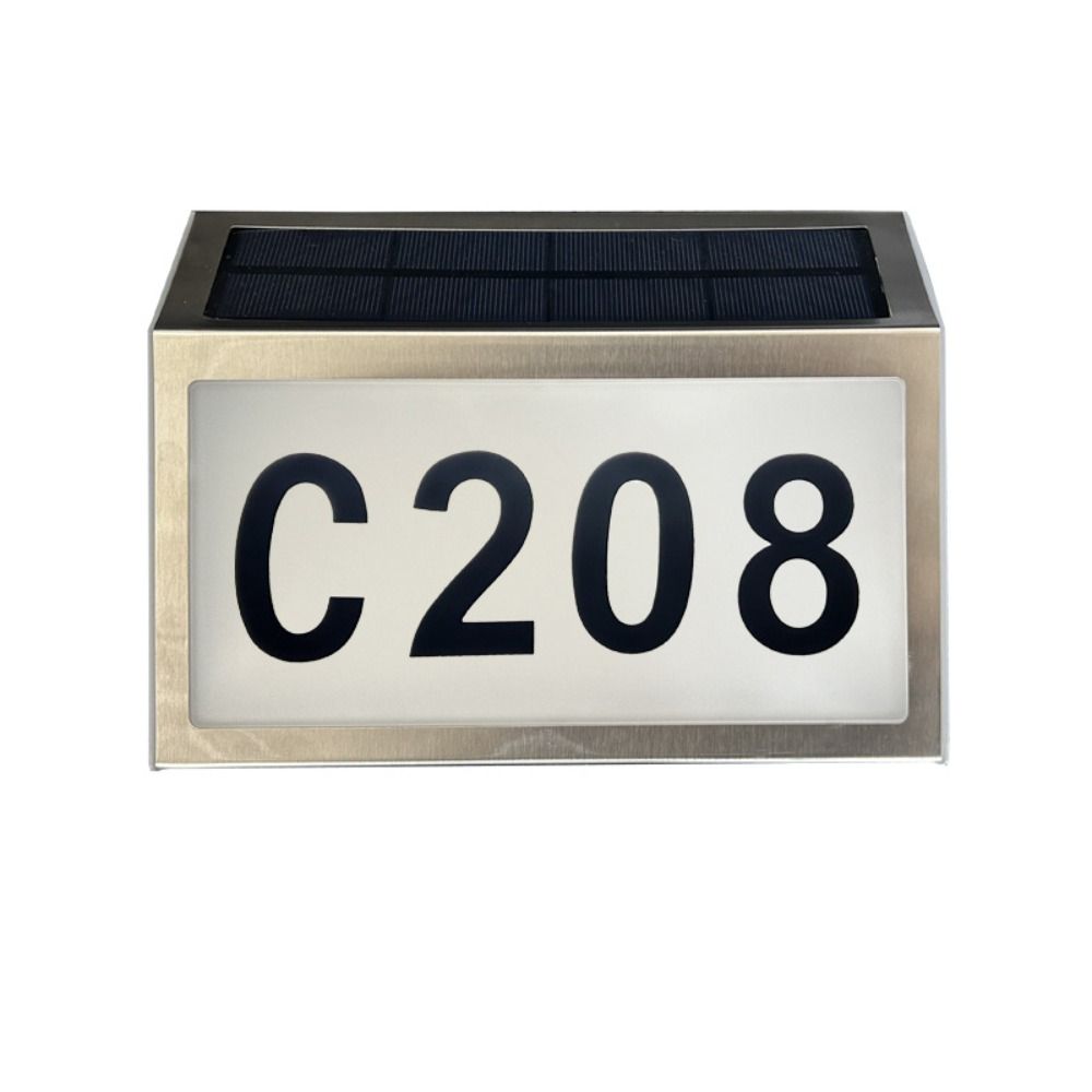 Easy Install Solar LED House Number Waterproof LED Exterior Fence Lamps  Street Road Doorplate