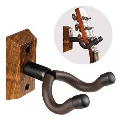 1 pièce Support mural pour guitare, Cintre pour guitare avec crochets rotatifs, Convient à toutes les tailles de guitares, Support mural pour guitare en bois de zèbre